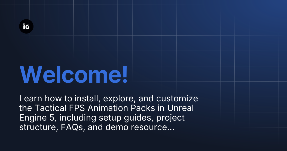 Welcome! | Tactical FPS Animation Packs | Infima Games Docs